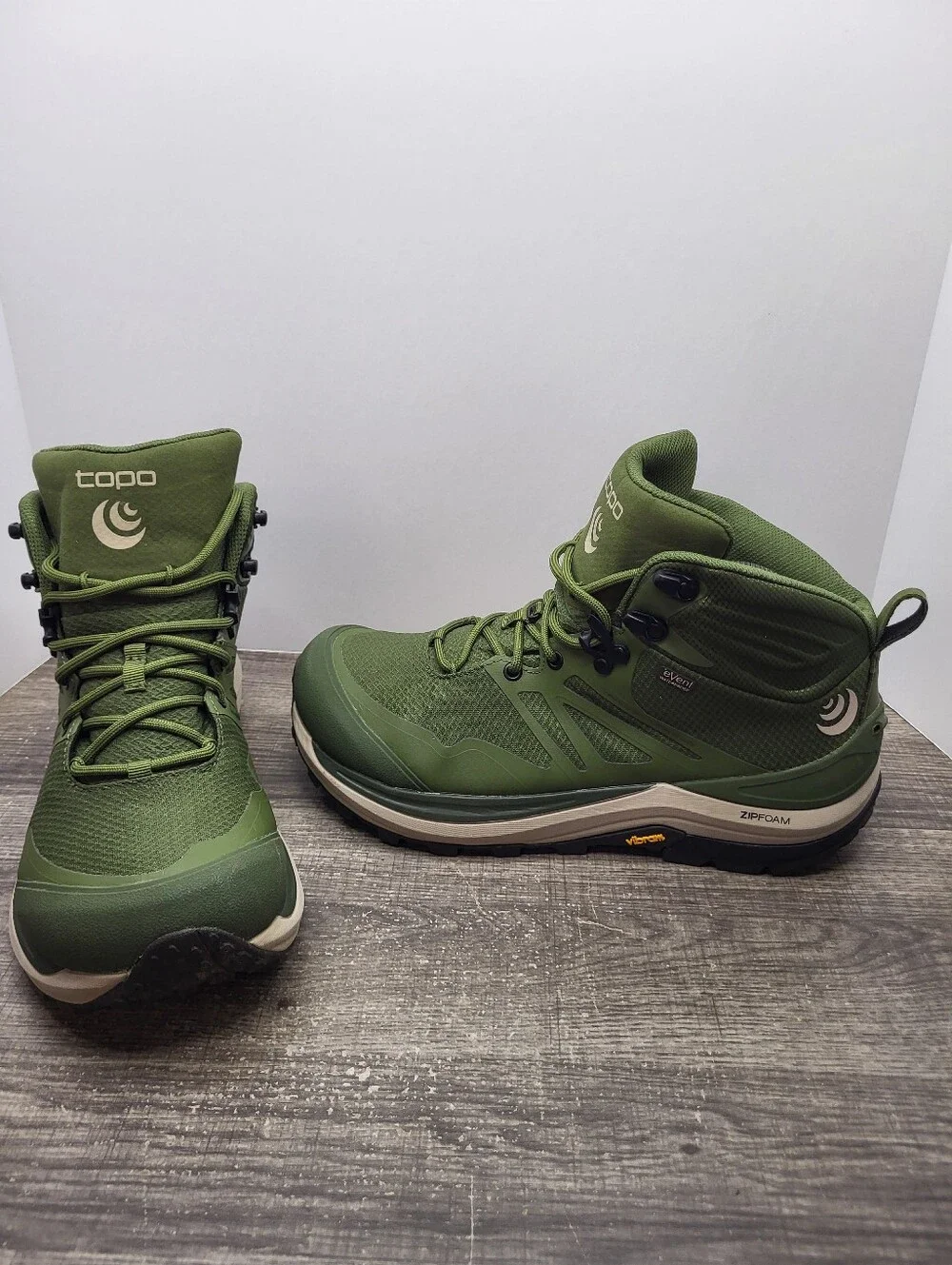 Topo Trailventure 2 WP Mid Women's Size 10.5 Hiking Boots Olive Tan Waterproof - Picture 1 of 10